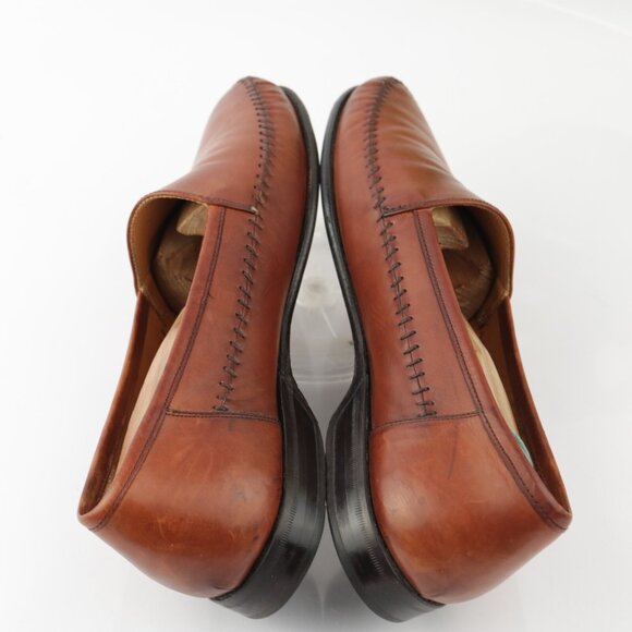 Mezlan Mens Loafer Size 7.5 Tan Cognac Leather Moc Toe Slip On Dress Shoes main image 11